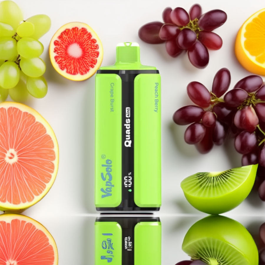 VapSolo Quads 80000 – Grape Burst & Lychee Ice & Kiwi Passionfruit Guava & Peach Berry 5%