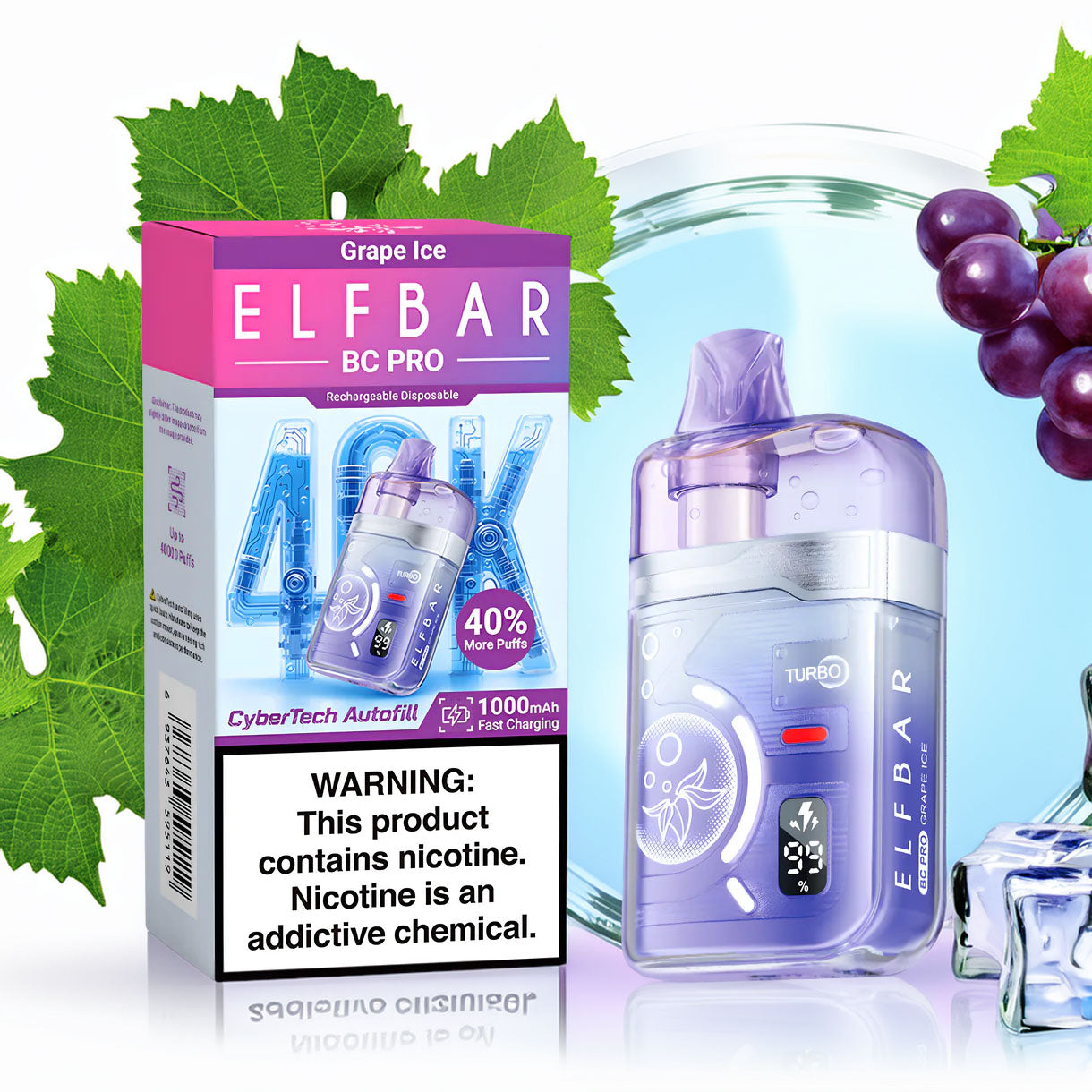 Elf Bar BC Pro 40000 – Grape Ice 5%