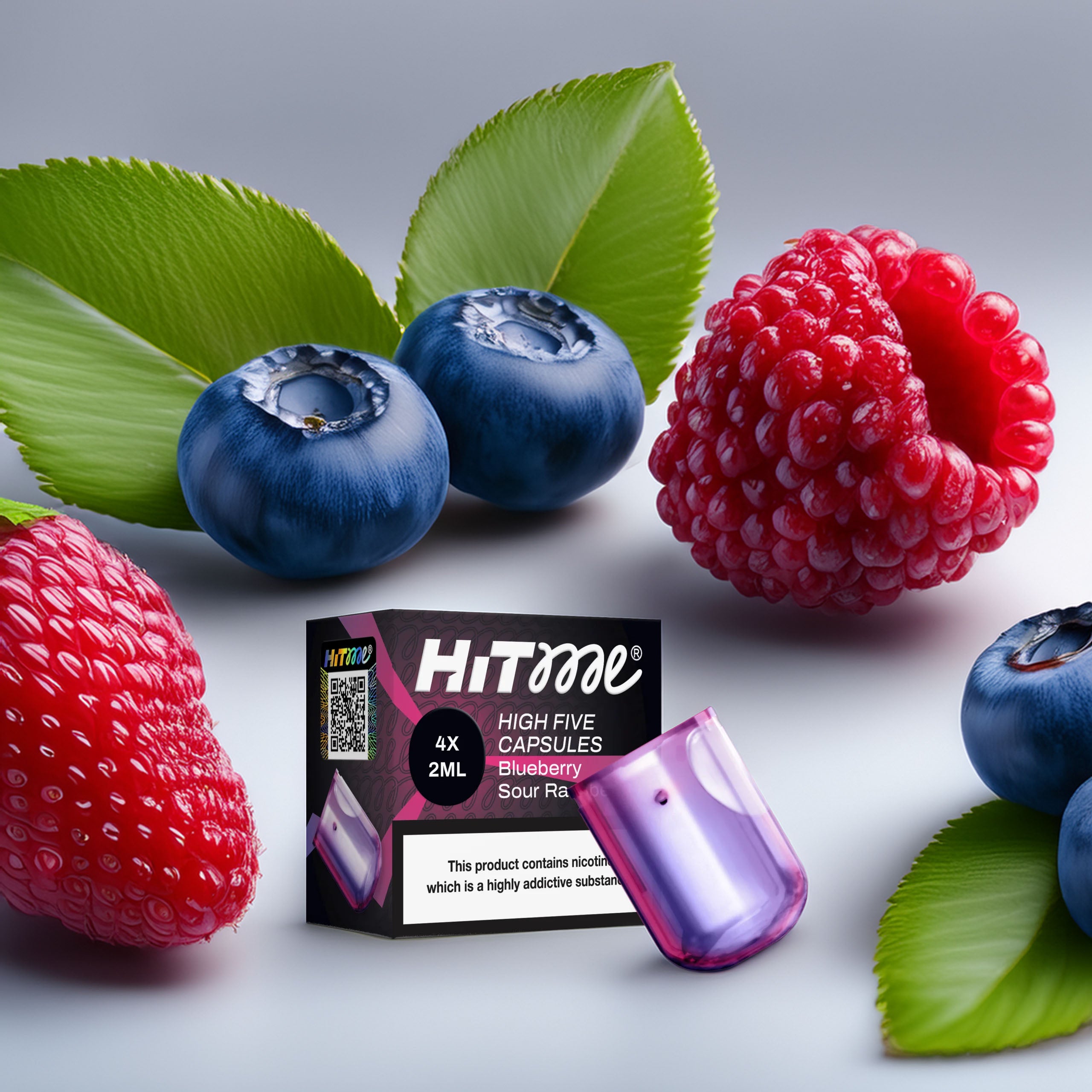 Hitme High Five Capsules – Blueberry Sour Raspberry 2%