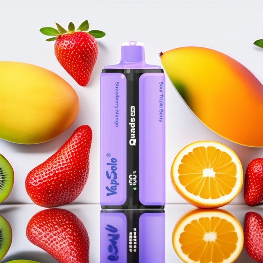 VapSolo Quads 80000 – Strawberry Mango & Blue Razz Lemonade & Vanilla Ice Cream & Sour Triple Berry 5%