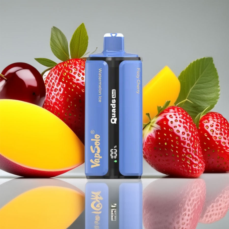 VapSolo Quads 80000 – Watermelon Ice & Strawberry Mango & Blueberry Ice & Fizzy Cherry 5%