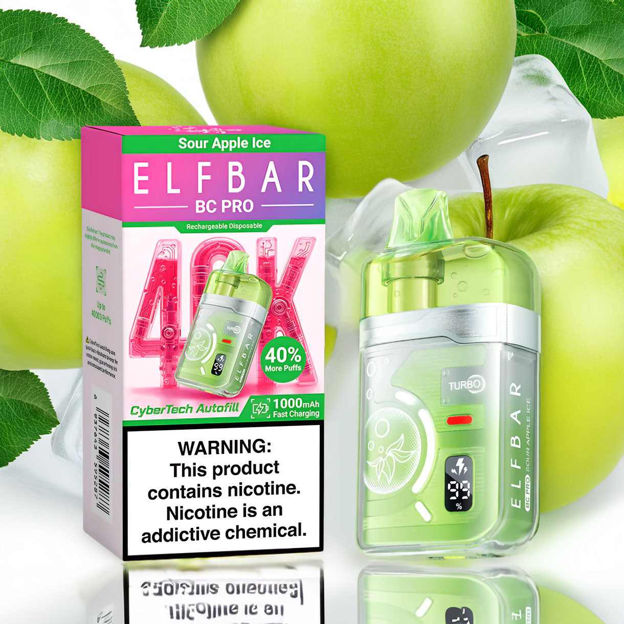 Elf Bar BC Pro 40000 – Sour Apple Ice 5%